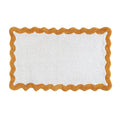 Cotton Scalloped Bathmat with Antiskid, 20X32 Inches, Mustard, 100% Cotton Scalloped Bath Mat, Anti Skid, Soft & Absorbent Bathroom Rug for Shower, Tub & Entryway
