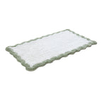 Cotton Scalloped Bathmat with Antiskid, 20X32 Inches, Sage, 100% Cotton Scalloped Bath Mat, Anti Skid, Soft & Absorbent Bathroom Rug for Shower, Tub & Entryway
