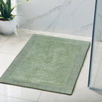 Savi Home Bath Mat Rug, 17X24 Inches, Green, 100% Pure Cotton, Super Soft Bath Rugs, Plush & Absorbent, Hand Tufted Heavy Weight Construction, Full Reversible Step Out Rug