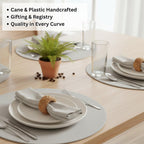Alpha Living Home Rattan Woven Napkin Rings, Brown, Set of 6