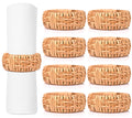 Woven Cane Napkin Rings for Table Settings,Textured Cane Napkin Holder Set of 8, Boho Chic Dining Beach House Decor & Chic Dining Accessory (Brown) - ALPHA Living HOME