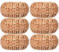 Natural Cane Napkin Rings Set of 6, Handwoven Table Decor, Bohemian Coastal Napkin Holders for Rustic Dining & Tropical Vibes - Sleek for Everyday Use (Brown) - ALPHA Living HOME