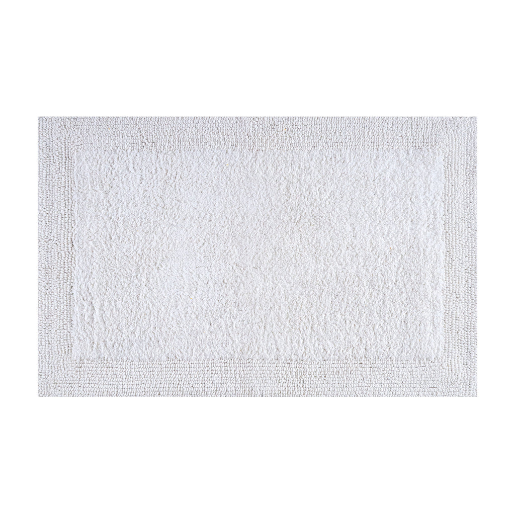 Savi Home Bath Mat Rug, 20X32 Inches, White, 100% Pure Cotton, Super Soft Bath Rugs, Plush & Absorbent, Hand Tufted Heavy Weight Construction, Full Reversible Step Out Rug