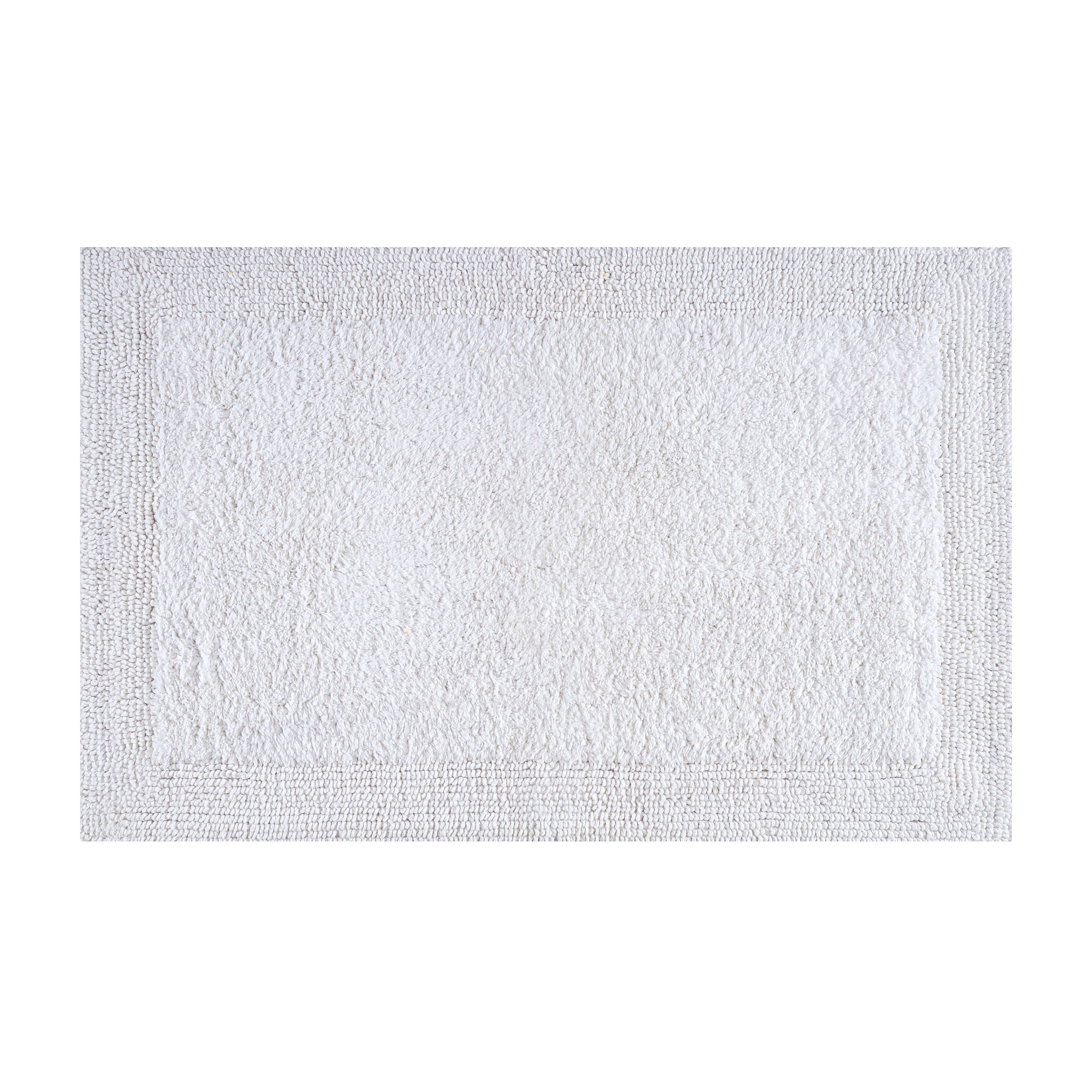 Savi Home Bath Mat Rug, 20X32 Inches, White, 100% Pure Cotton, Super Soft Bath Rugs, Plush & Absorbent, Hand Tufted Heavy Weight Construction, Full Reversible Step Out Rug
