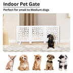 The Wooden Town Foldable Wooden Pet Gate, Freestanding Indoor Dog Gate for Doorways & Stairs, 54" Wide x 24" High, Solid Wood, Fully Assembled