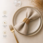 ALPHA Living HOME Gold Napkin Rings 12 Set of Premium 100% Metal, Rust-Resistant Tabletop Décor - Napkin Holders Buckles for Family Dinner, Wedding, Party, Decorations, Banquet, Party, Easter