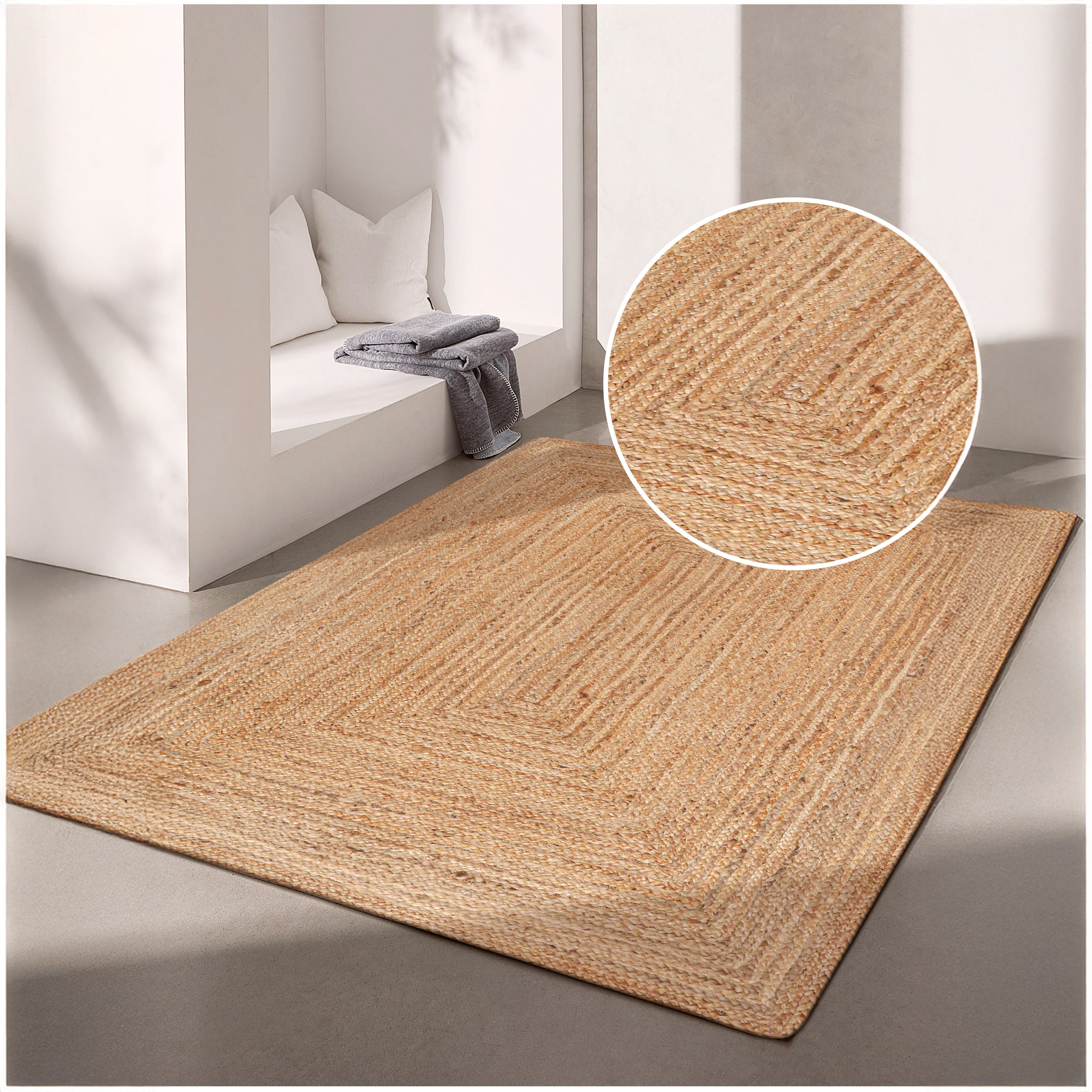 100% Jute Braided Placemats, 6X9 Inches, Natural, Reversible Farmhouse Vintage Jute Placemats for Dining Table, Perfect for Indoor Outdoor