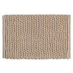 Cotton Polyester Popcorn Bath Rug, 17X24 Inches, Beige, Polyester Cotton Bath Mat, Anti Skid, Soft & Absorbent Bathroom Rug for Shower, Tub & Entryway