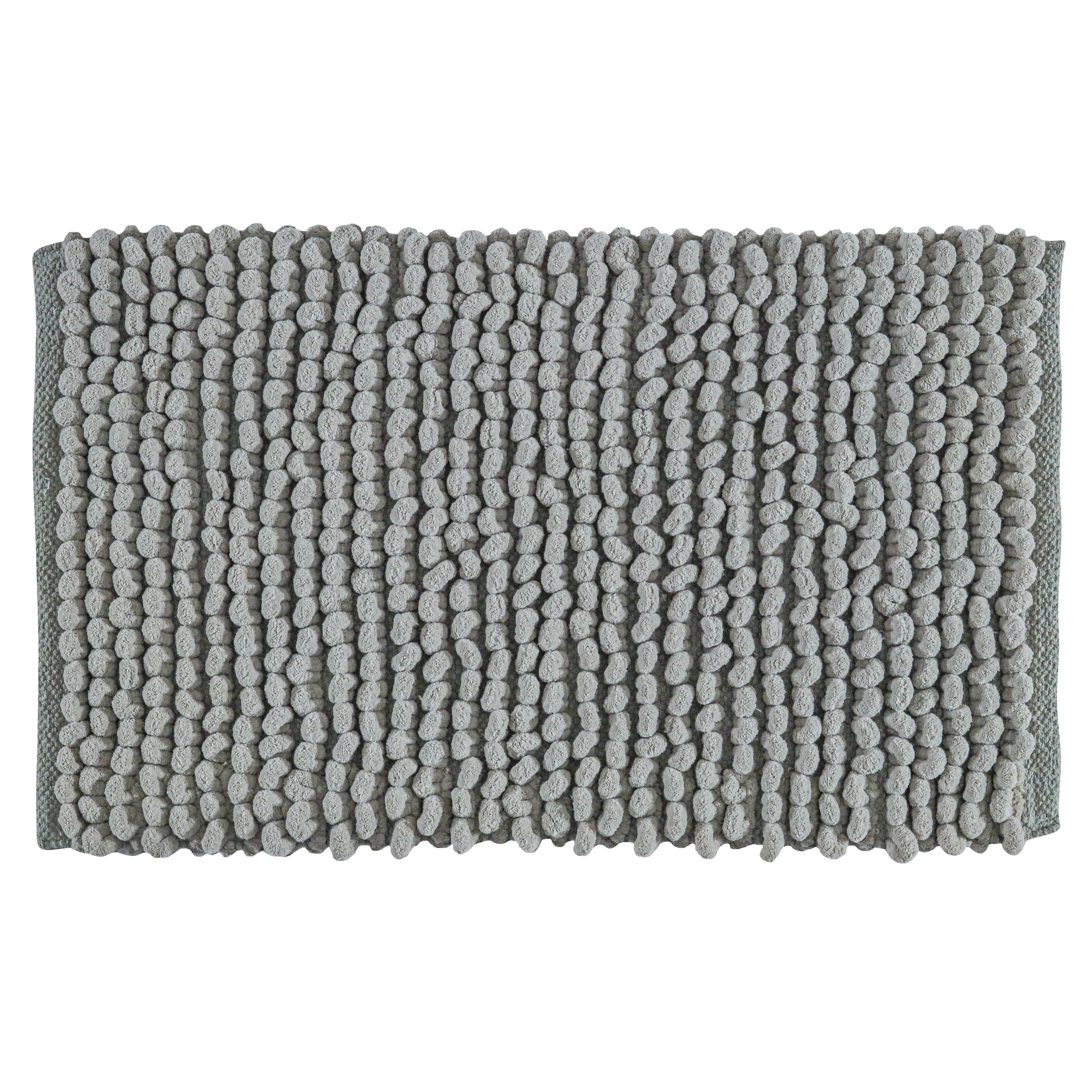 Cotton Polyester Popcorn Bath Rug, 17X24 Inches, Green, Polyester Cotton Bath Mat, Anti Skid, Soft & Absorbent Bathroom Rug for Shower, Tub & Entryway