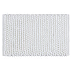 Cotton Polyester Popcorn Bath Rug, 17X24 Inches, White, Polyester Cotton Bath Mat, Anti Skid, Soft & Absorbent Bathroom Rug for Shower, Tub & Entryway