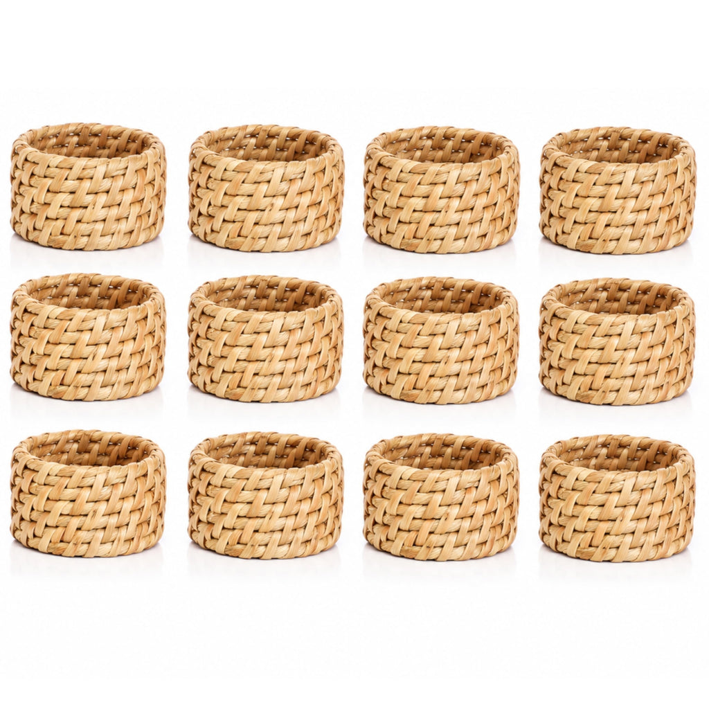 Rattan Napkin Rings, Natural, Set of 12