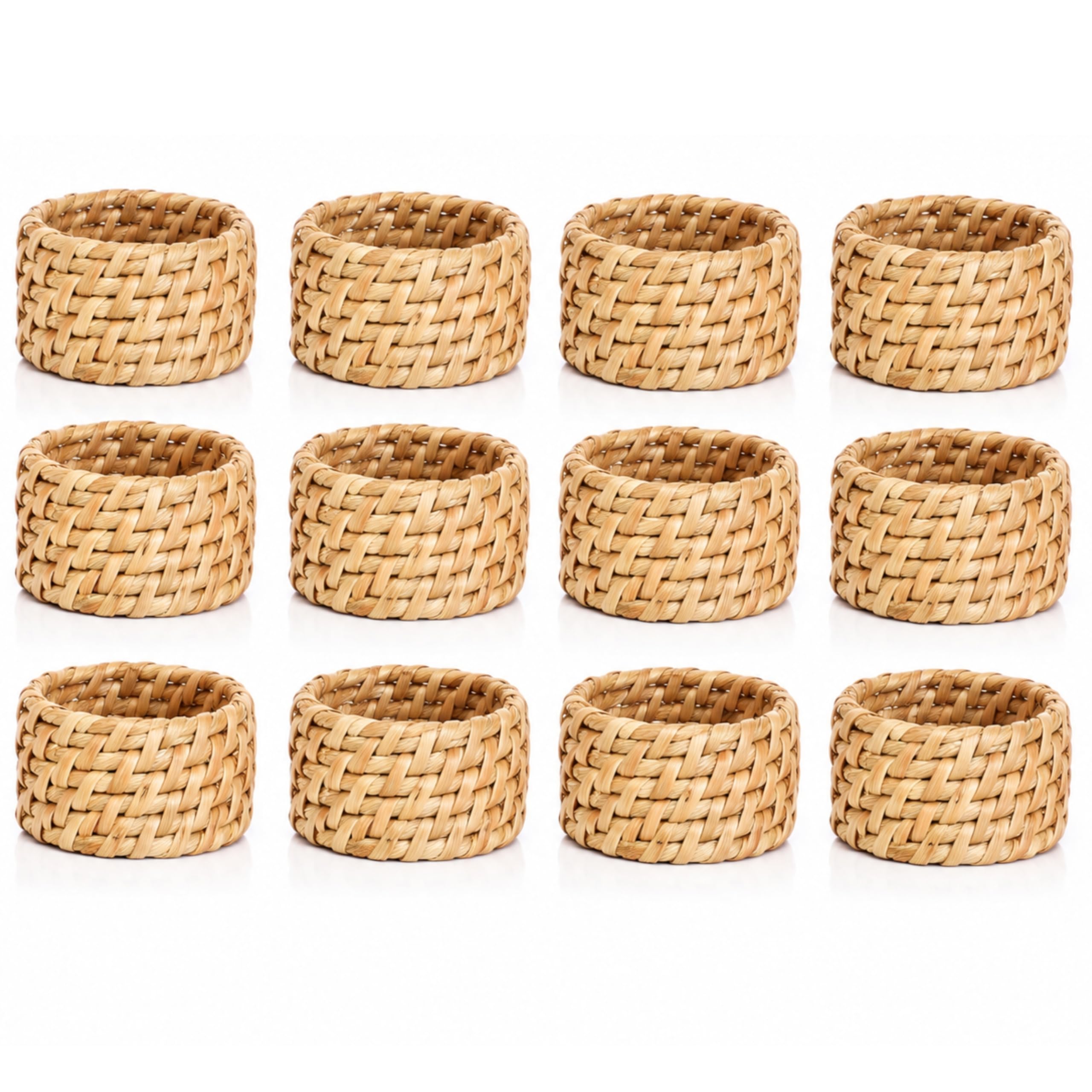 Rattan Napkin Rings, Natural, Set of 12