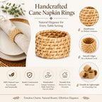 Rattan Napkin Rings, Natural, Set of 12