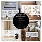 The Wooden Town Foldable Wooden Pet Gate, Freestanding Indoor Dog Gate for Doorways & Stairs, 54" Wide x 24" High, Solid Wood, Fully Assembled