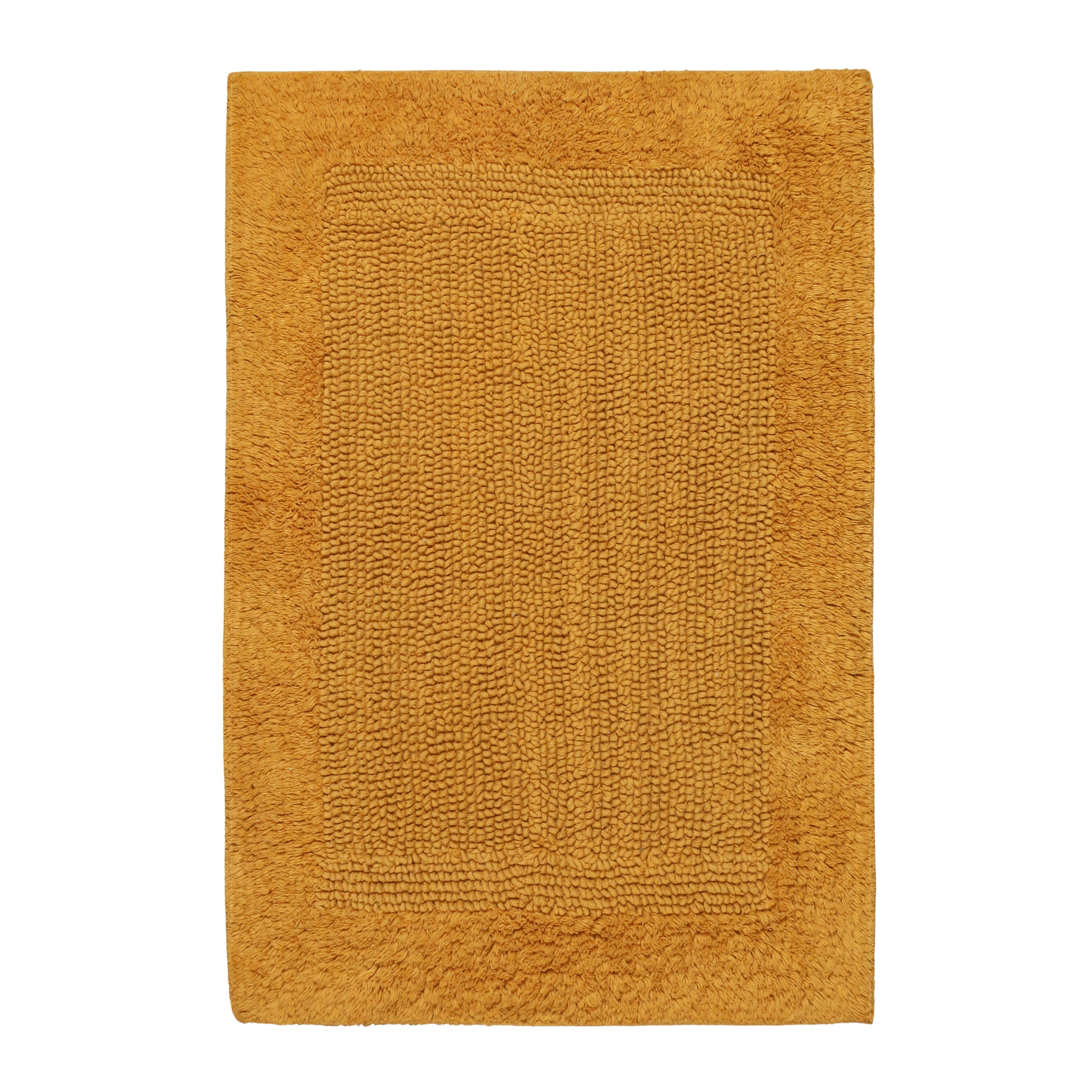 Savi Home Bath Mat Rug, 20X32 Inches, Mustard, 100% Pure Cotton, Super Soft Bath Rugs, Plush & Absorbent, Hand Tufted Heavy Weight Construction, Full Reversible Step Out Rug