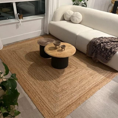 100% Jute Braided Placemats, 3X5 Inches, Natural, Reversible Farmhouse Vintage Jute Placemats for Dining Table, Perfect for Indoor Outdoor