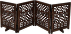 The Wooden Town Freestanding Pet Gate for Dogs, Foldable 4-Panel Wooden Dog Gate for Indoor Use, Burnt Finish, 72" W x 18" H