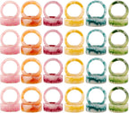 Unique Artisan Resin Napkin Rings Set of 48, Luxurious Modern Table Decor, High-End Designer Napkin Holders for Sophisticated Dining, Everyday Use & Outdoor Dining (Pastel) - ALPHA Living HOME