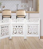 The Wooden Town Freestanding Dog Gate, Foldable 4-Panel Wooden Pet Gate for Doorways, Hallways & Stairs, White Finish, 72" W x 24" H