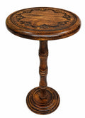 Alpha Living Dark Brown Wooden Round Accent Side Table