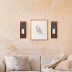 Jharokha Wooden Wall Panels with Mirror – Set of 2 (12”×4”)