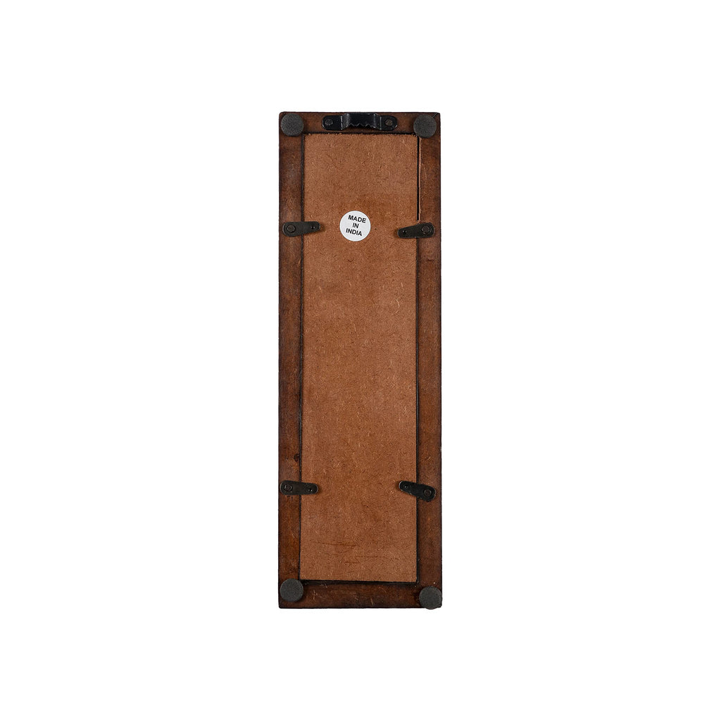 Jharokha Wooden Wall Panels with Mirror – Set of 2 (12”×4”)