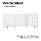 The Wooden Town Foldable Wooden Pet Gate, Freestanding Indoor Dog Gate for Doorways & Stairs, 54" Wide x 24" High, Solid Wood, Fully Assembled