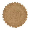 Hand Woven Jute Braided Rug, 4 Feet Round, Natural, Reversible Boho Entry Area Rug for Kitchen, Living Room, Farmhouse Indoor Outdoor Decorative Floor Rug