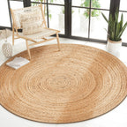 Natural 6 Feet Round Jute Braided Reversible Table Jute Placemats
