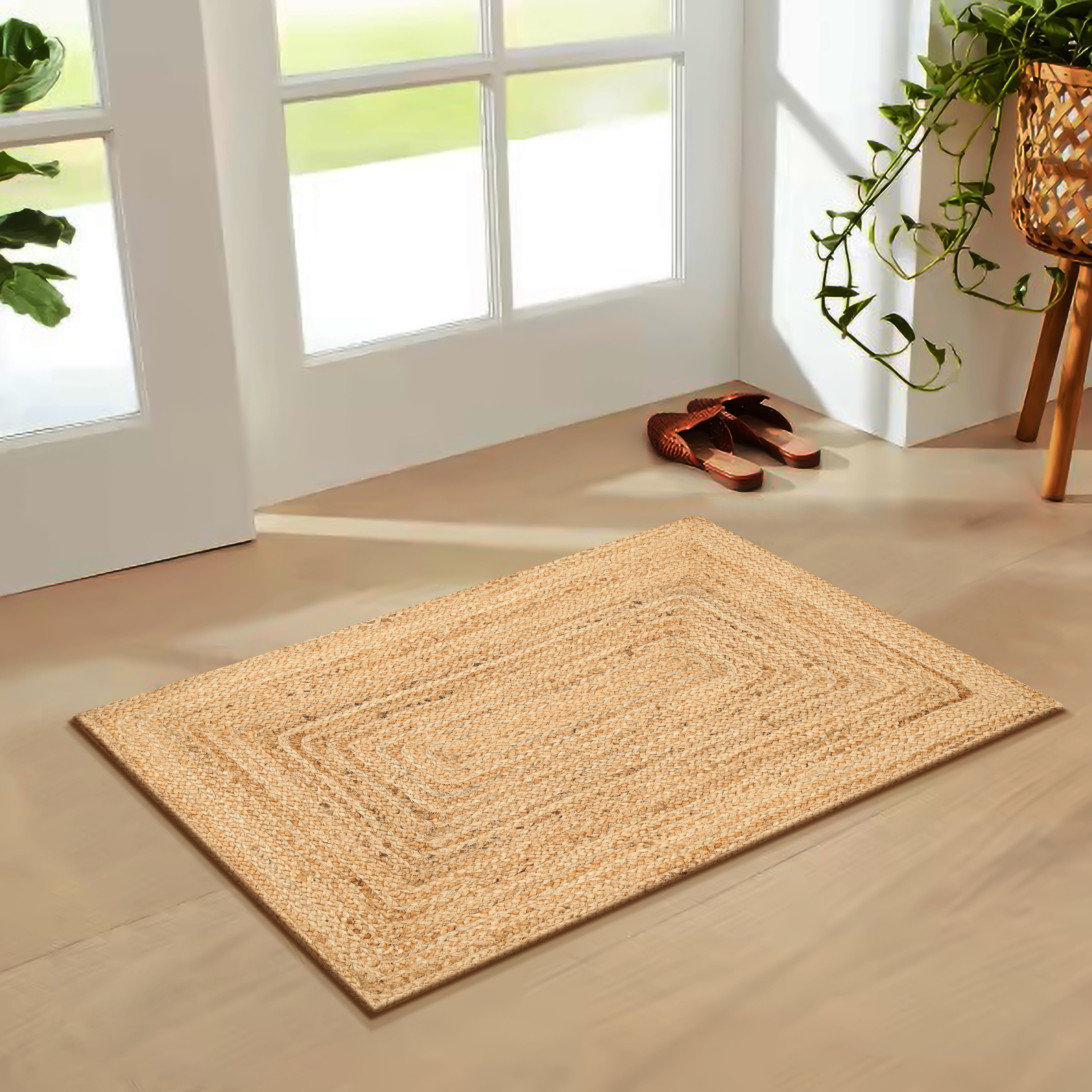100% Jute Braided Placemats, 2X3 Inches, Natural, Reversible Farmhouse Vintage Jute Placemats for Dining Table, Perfect for Indoor Outdoor