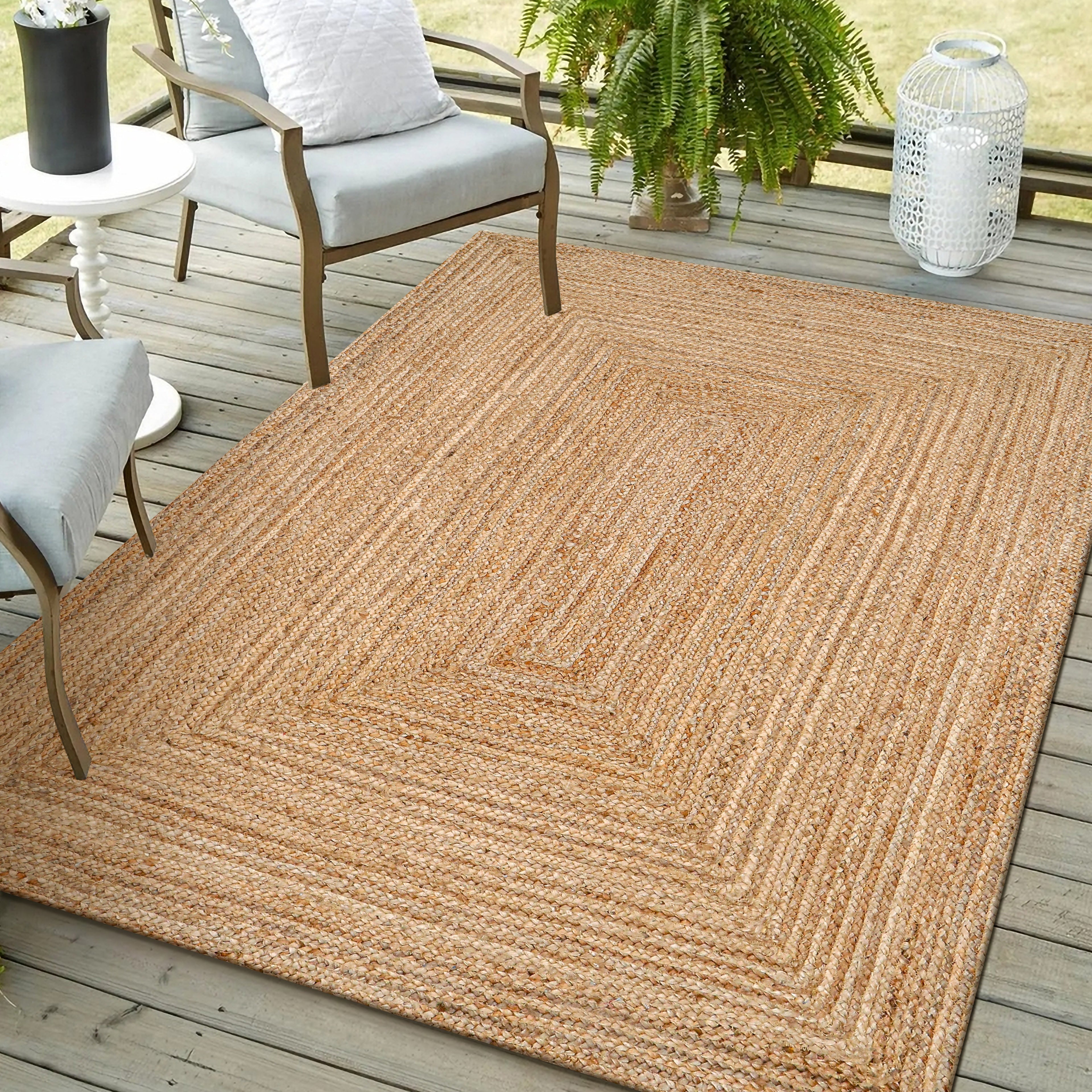 100% Jute Braided Placemats, 5X8 Inches, Natural, Reversible Farmhouse Vintage Jute Placemats for Dining Table, Perfect for Indoor Outdoor