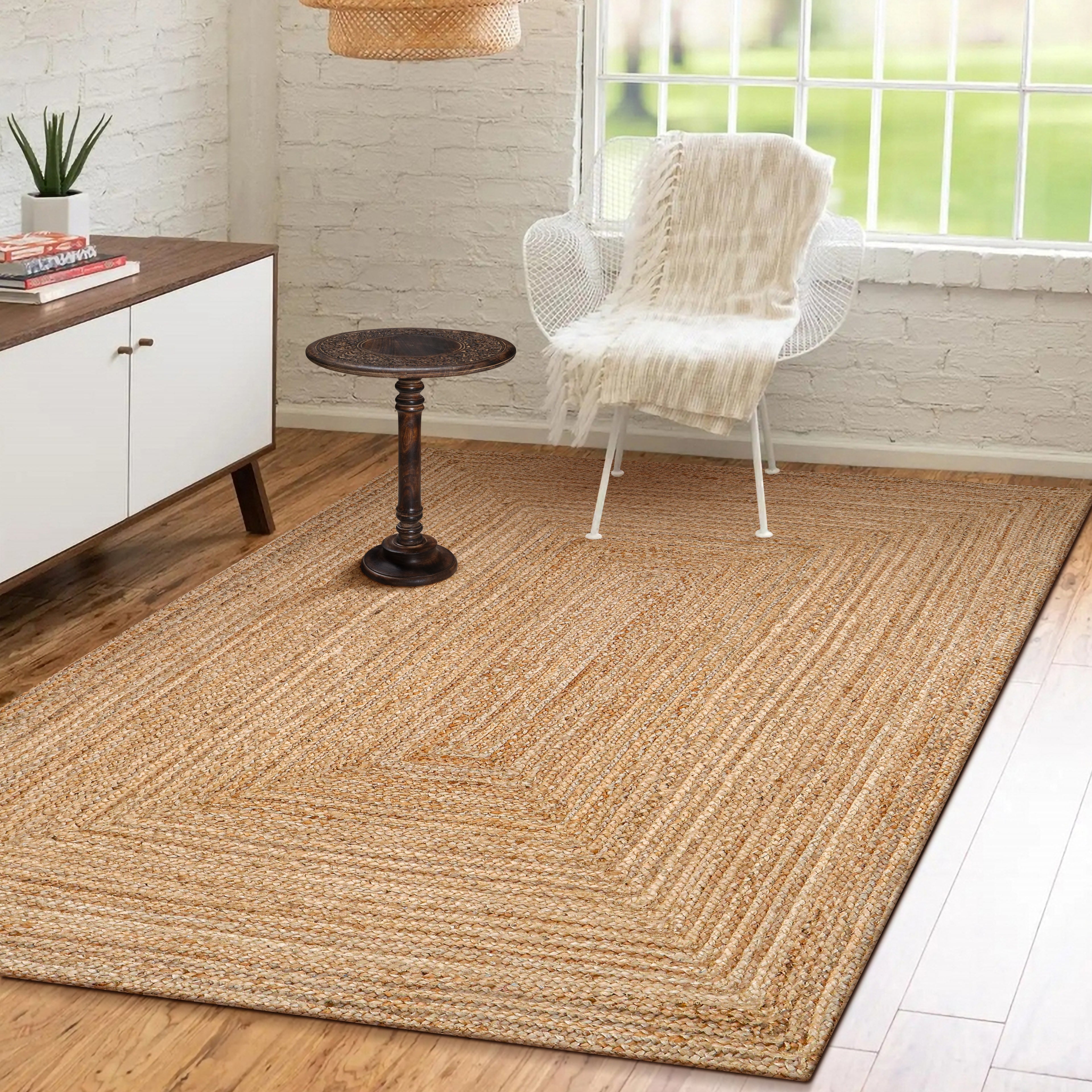 100% Jute Braided Placemats, 4X6 Inches, Natural, Reversible Farmhouse Vintage Jute Placemats for Dining Table, Perfect for Indoor Outdoor