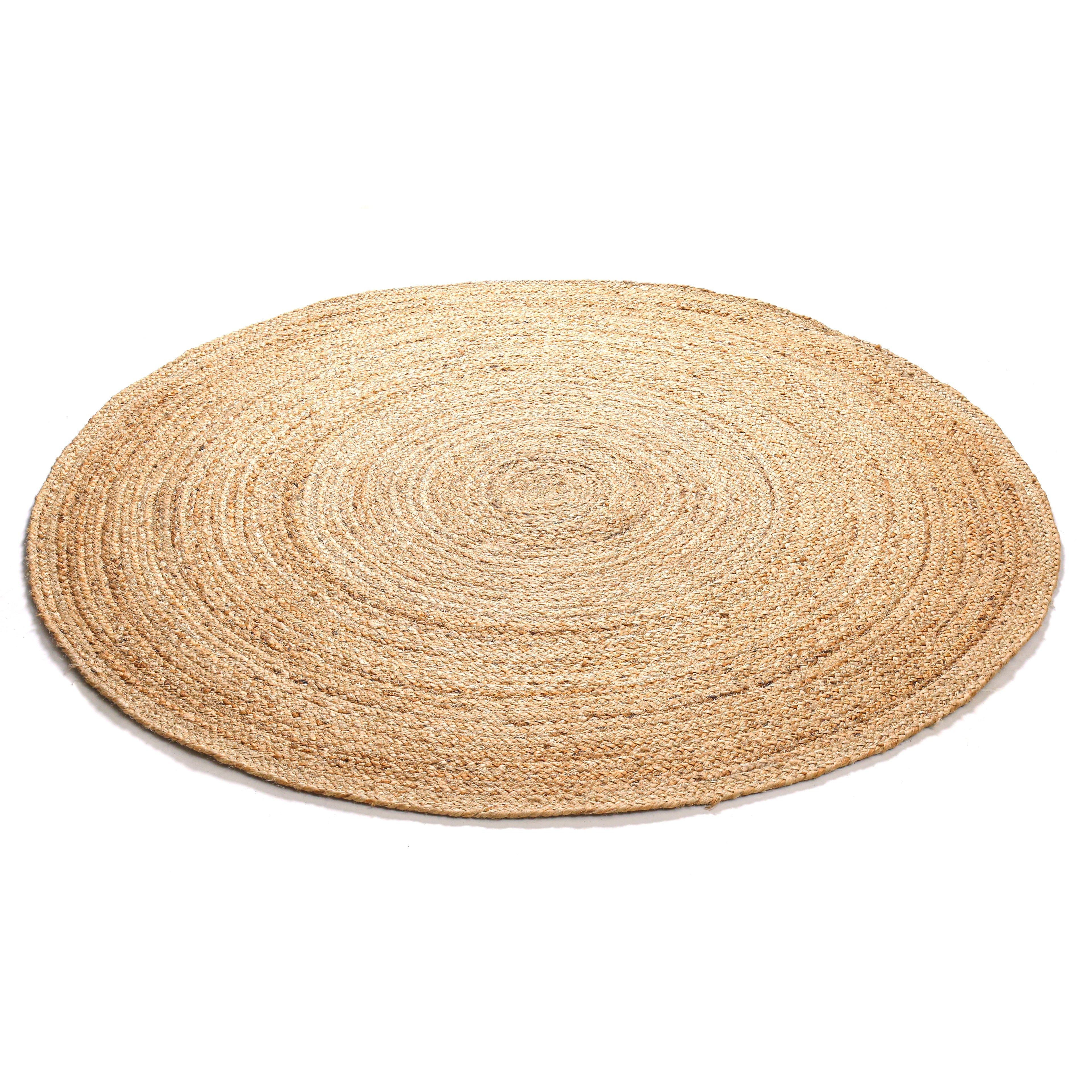 100% Jute Braided Placemats, 4 Feet Round, Natural, Reversible Farmhouse Vintage Jute Placemats for Dining Table, Perfect for Indoor Outdoor
