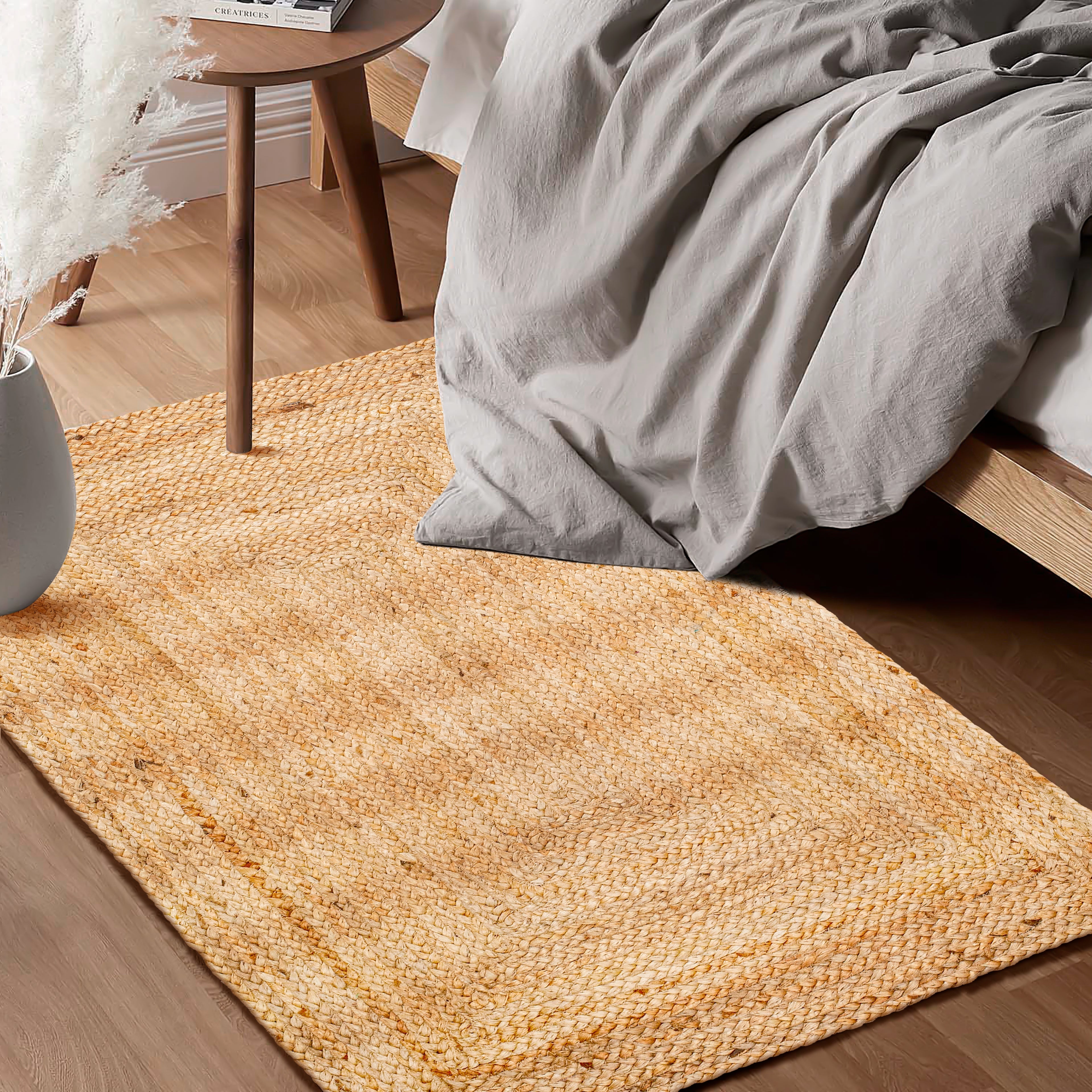 100% Jute Braided Placemats, 3X5 Inches, Natural, Reversible Farmhouse Vintage Jute Placemats for Dining Table, Perfect for Indoor Outdoor