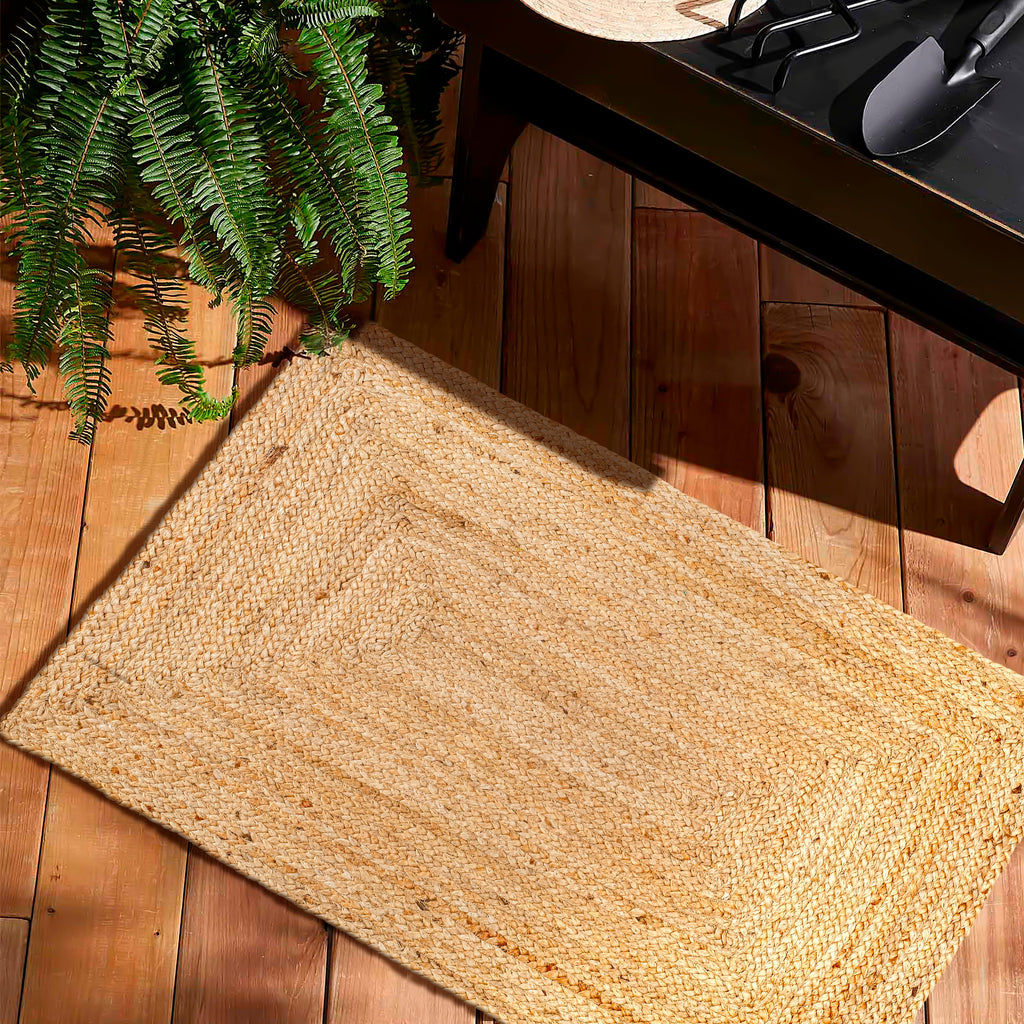Natural 2x3 Inches Jute Braided Reversible Table Jute Placemats