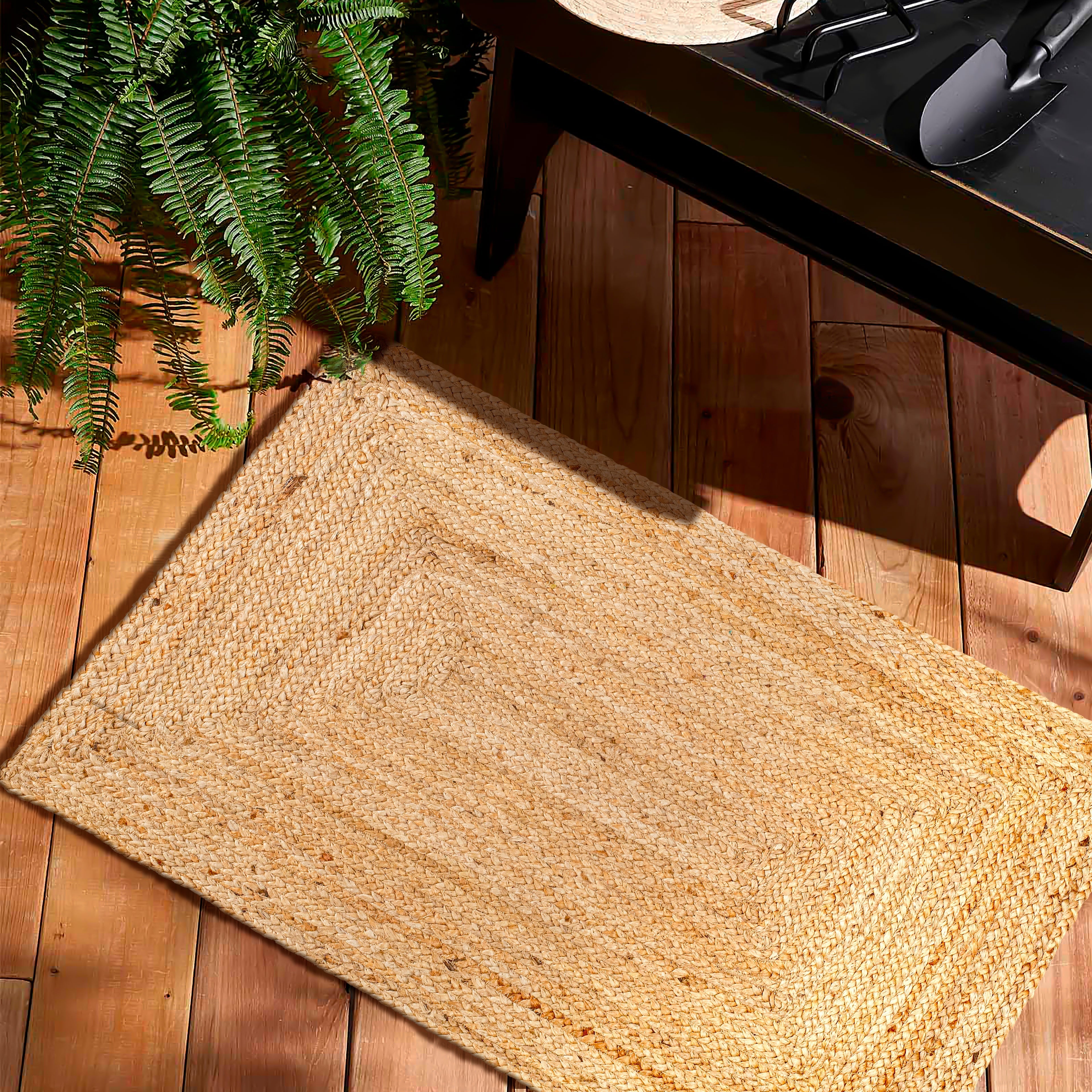 100% Jute Braided Placemats, 2X3 Inches, Natural, Reversible Farmhouse Vintage Jute Placemats for Dining Table, Perfect for Indoor Outdoor
