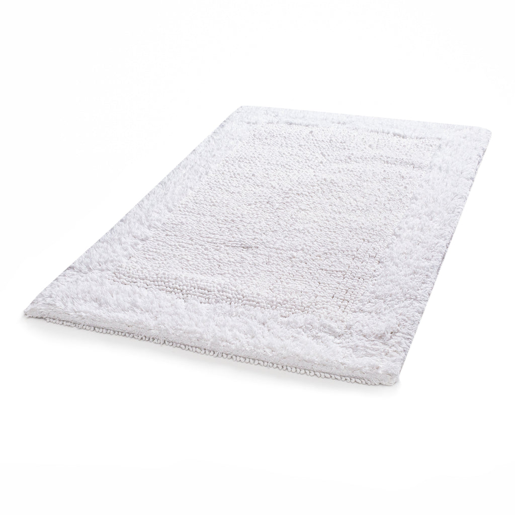 Savi Home Bath Mat Rug, 17X24 Inches, White, 100% Pure Cotton, Super Soft Bath Rugs, Plush & Absorbent, Hand Tufted Heavy Weight Construction, Full Reversible Step Out Rug