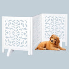 The Wooden Town Foldable Wooden Pet Gate, Freestanding Indoor Dog Gate for Doorways & Stairs, 54" Wide x 24" High, Solid Wood, Fully Assembled