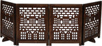 The Wooden Town Freestanding Pet Gate for Dogs, Foldable 4-Panel Wooden Dog Gate for Indoor Use, Burnt Finish, 72" W x 18" H