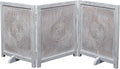 The Wooden Town Freestanding Wooden Dog Gate, Foldable 3-Panel Indoor Pet Gate for Stairs & Doorways, White Antique, 54" Wide