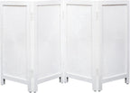 The Wooden Town Foldable 4-Panel Indoor Pet Gate, Freestanding Wooden Dog Gate for Doorways & Hallways, Antique White, 56" W x 28" H