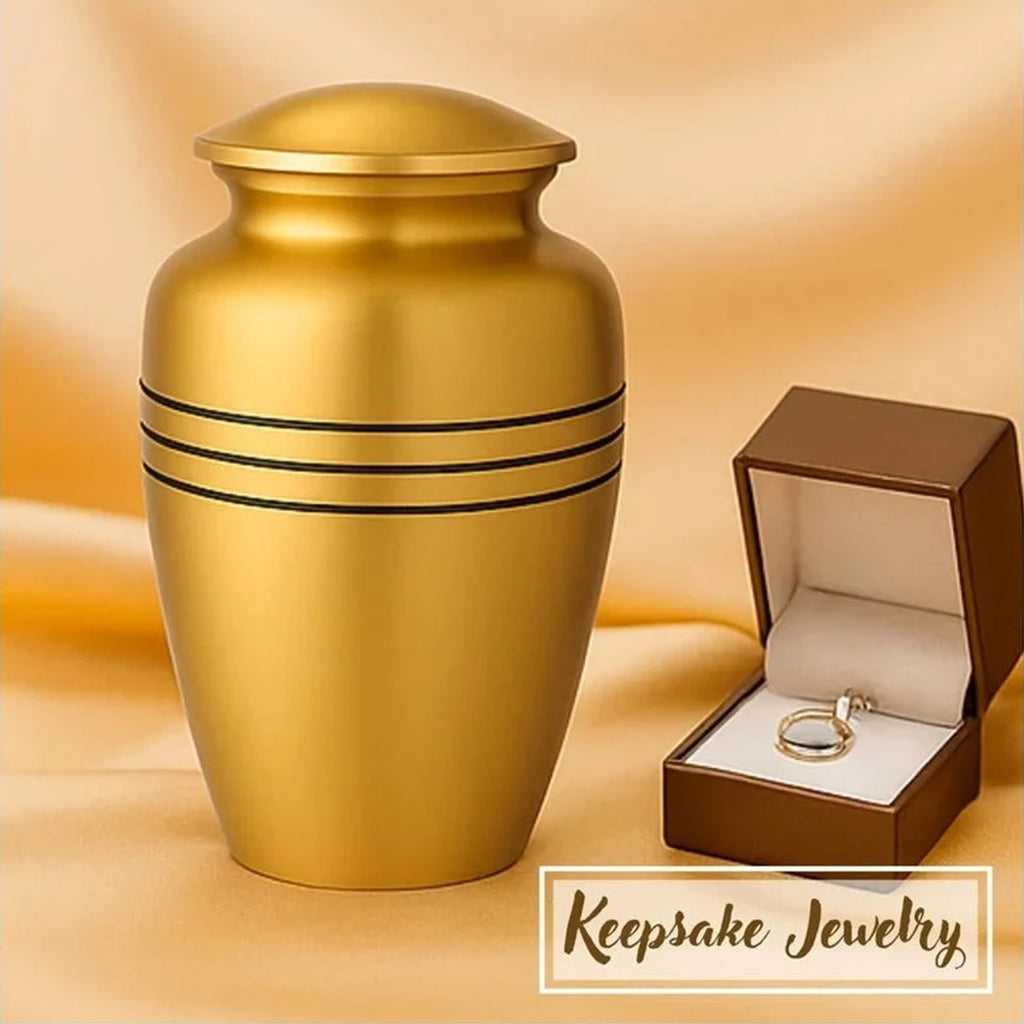 Black Secure Dignified Memorial for Human Ashes Cremation Urn