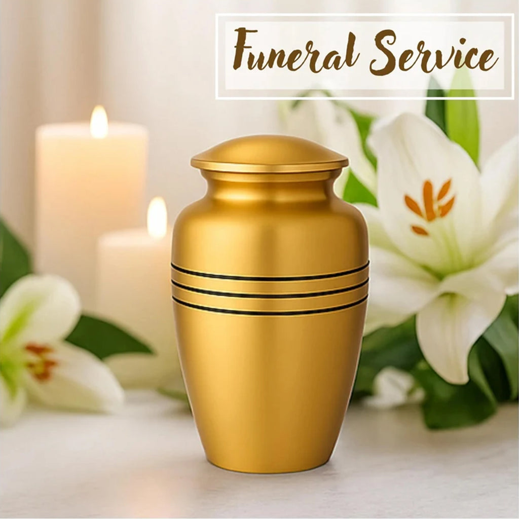 Black Secure Dignified Memorial for Human Ashes Cremation Urn