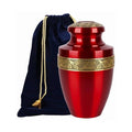 Gold Red Adult Dignified Memorial for Human Ashes Cremation Urn