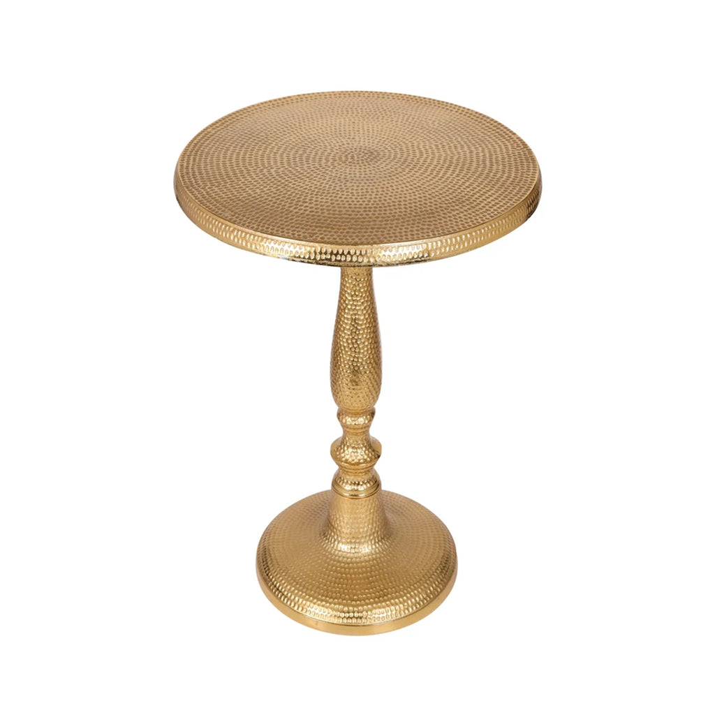 Metal Gold Pedestal 15x21 Handcrafted Home Accent Style End Table