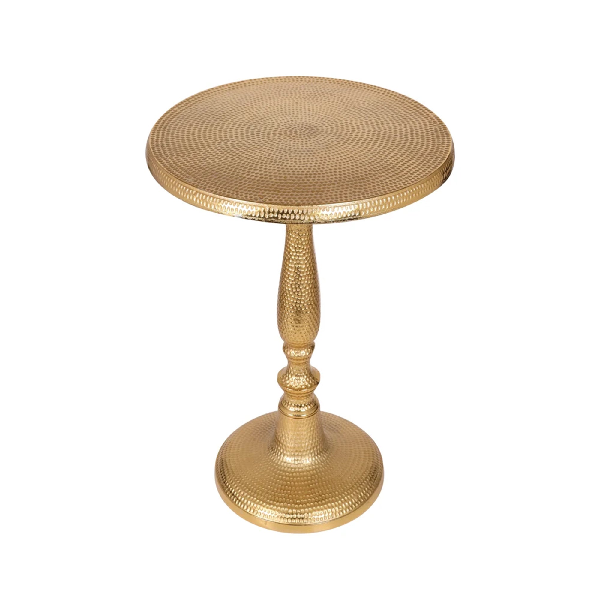 Metal Gold Pedestal 15x21 Handcrafted Home Accent Style End Table