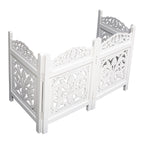 The Wooden Town Freestanding Dog Gate, Foldable 4-Panel Wooden Pet Gate for Doorways, Hallways & Stairs, White Finish, 72" W x 24" H