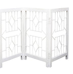 The Wooden Town Foldable Indoor Dog Gate, 4-Panel Freestanding Pet Gate with Arrow Pattern, White Finish, 72" W x 18" H