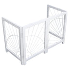 The Wooden Town Foldable Indoor Dog Gate, 4-Panel Freestanding Pet Gate with Sunshine Pattern, White Finish, 72" W x 18" H
