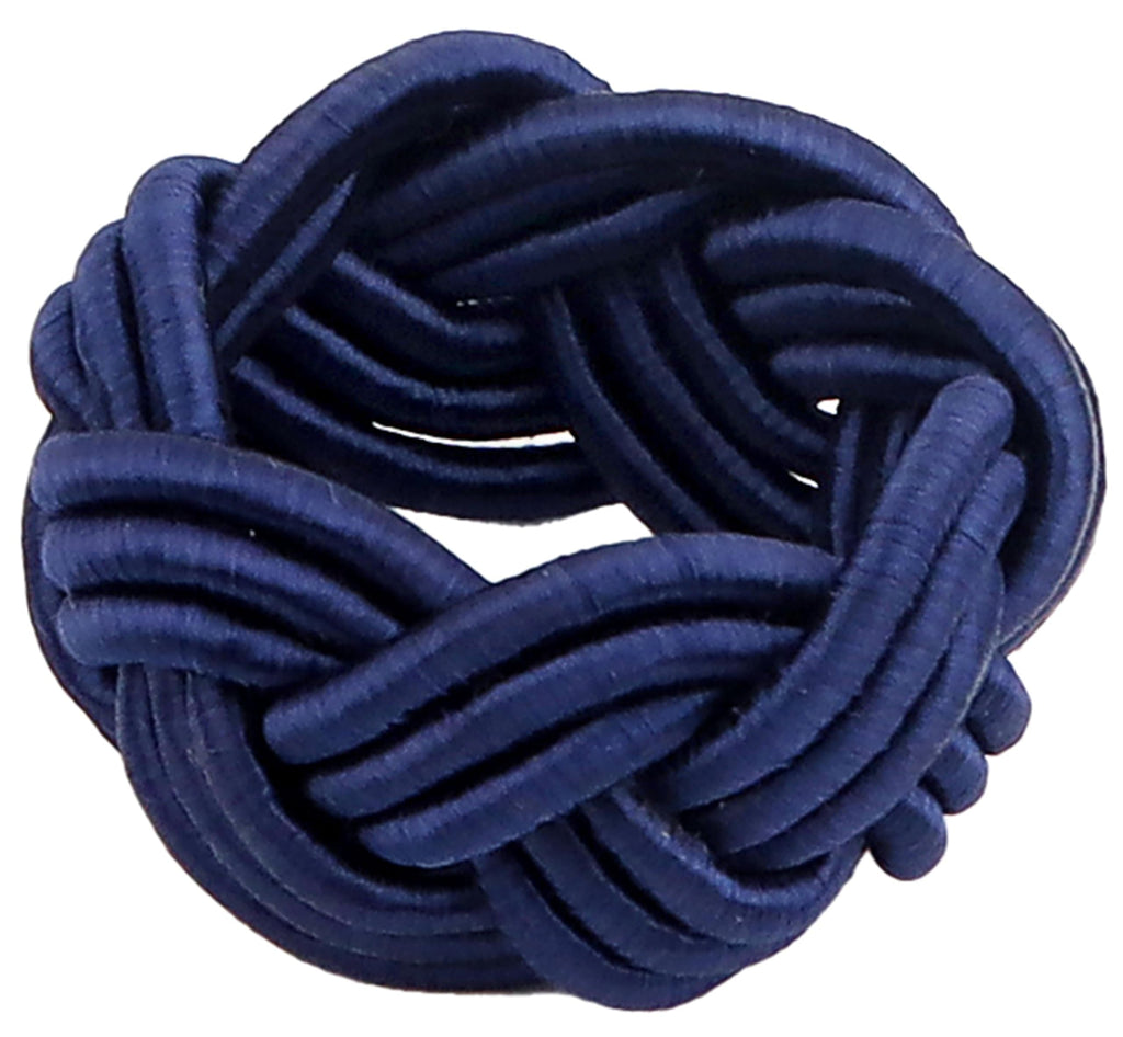 12 Pcs Woven Napkin Rings, Handmade Rustic Farmhouse Nautical Napkins Ring for Festives Gathering Banquet Wedding Birthday Table Decor Everyday Dining Decor (Navy Blue) - ALPHA Living HOME
